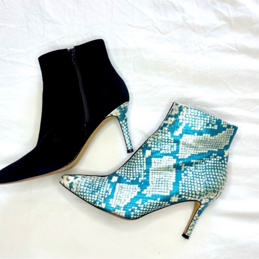 SOMETHING NAVY - two toned snake skin boots